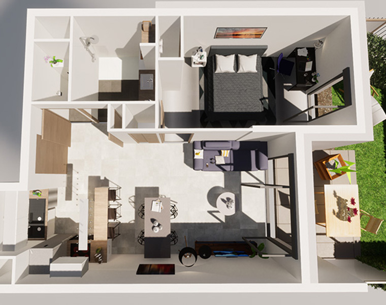 Aménagement intérieur d'un appartement.